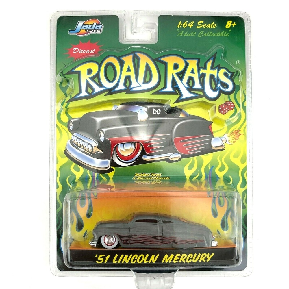 Jada Road Rats 1951 51 Lincoln Mercury Raw Bare Metal Zamac Silver Die Cast 1/64